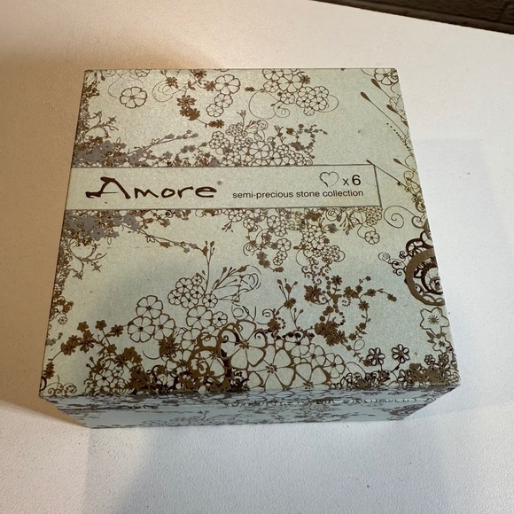 Amore Semi Precious Stone Heart Necklace Set, Changeable Pendants - Picture 2 of 6